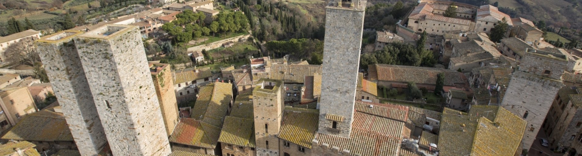 Eine Luftaufnahme von San Gimignano