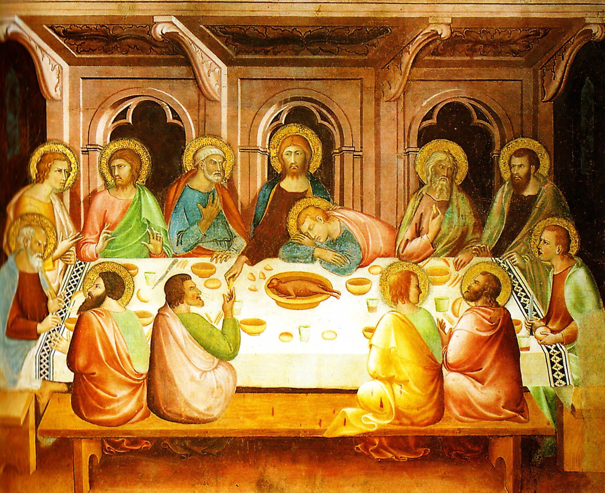 Das Letzte Abendmahl von Lippo Memmi in der Kathedrale von San Gimignano