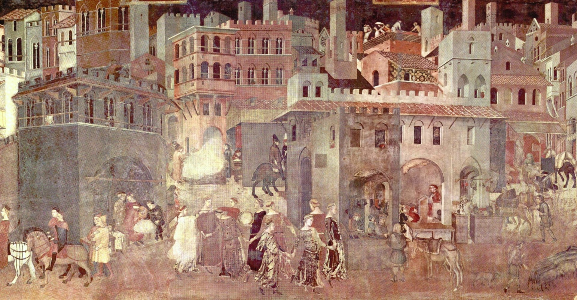 Ambrogio Lorenzetti, Efectos del Buen Gobierno en la ciudad