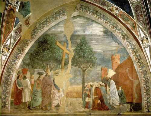 Basílica de San Francisco en Arezzo: en su interior se aprecian los frescos de Piero della Francesca (La Exaltación de la Cruz)