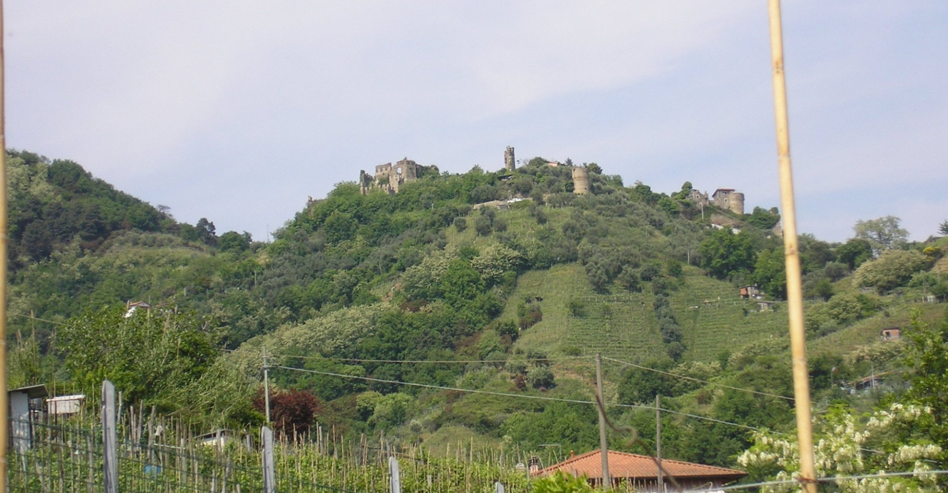 Colle di Moneta presso Carrara con le rovine del castello e del borgo fortificato