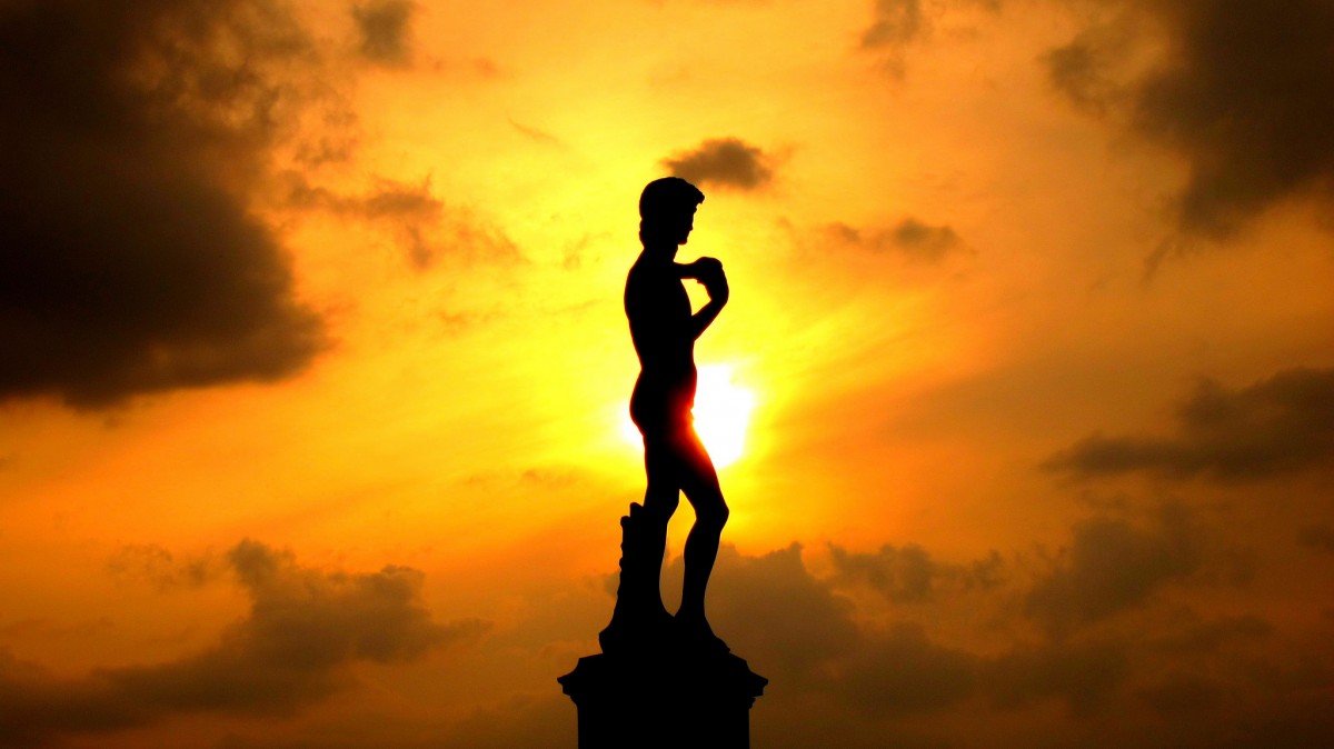 Sonnenuntergang auf dem Piazzale: der David