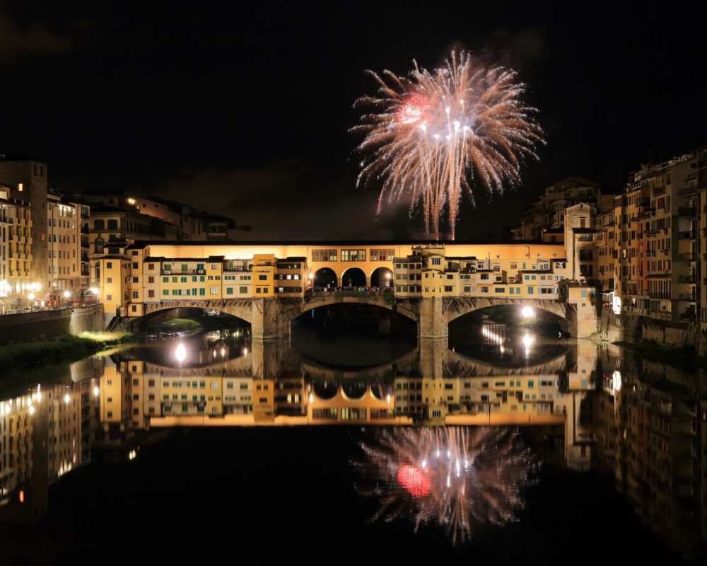 Fireworks over Ponte Vecchio