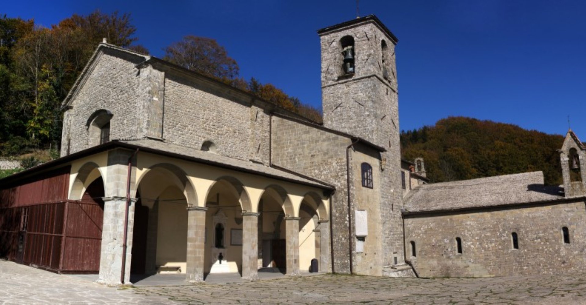 A panoramic view of the Sanctuary of La Verna