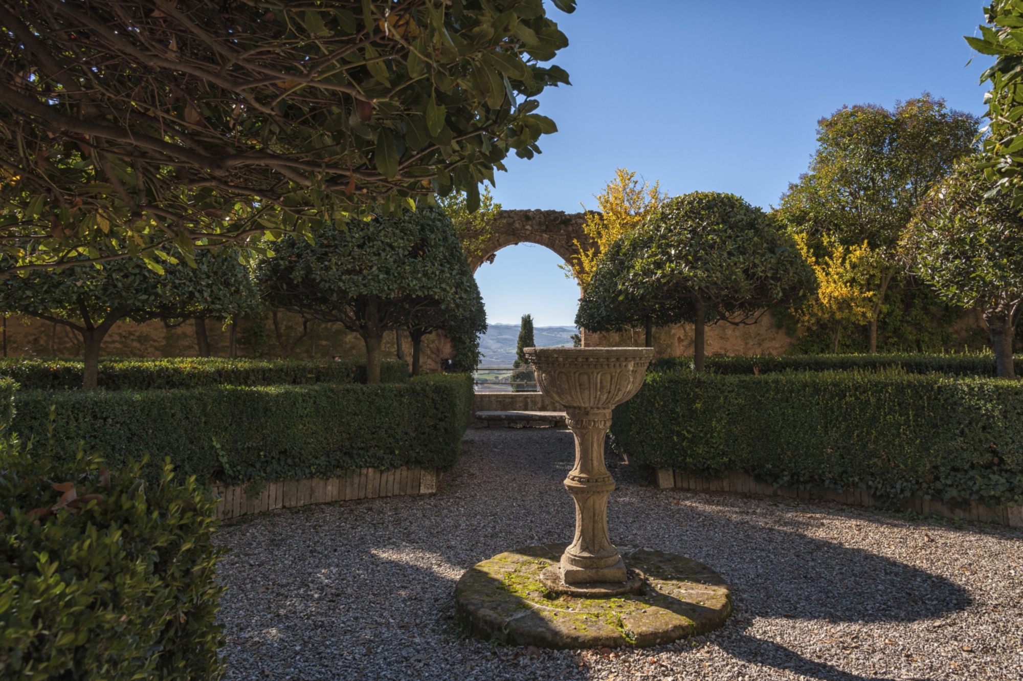 Le jardin en style Renaissance à l’italienne du Palazzo Piccolomini, Pienza