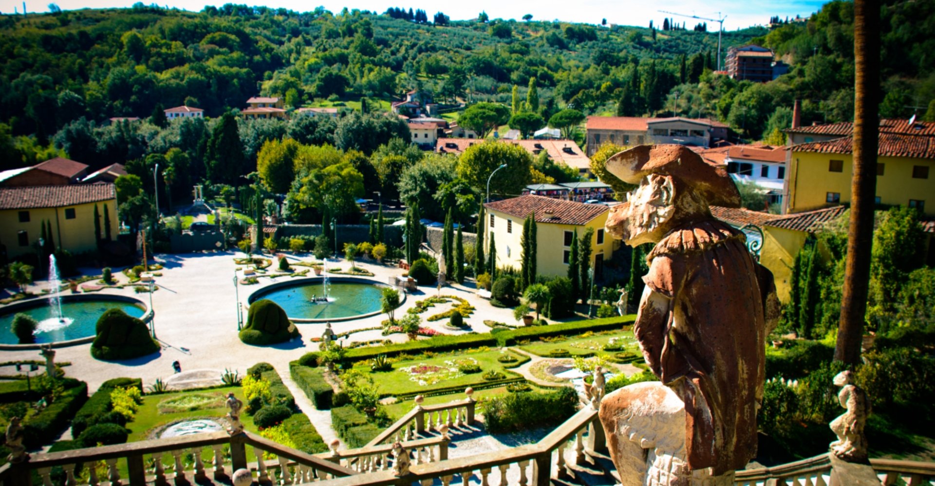 The view from the highest end of Villa Garzoni in Collodi