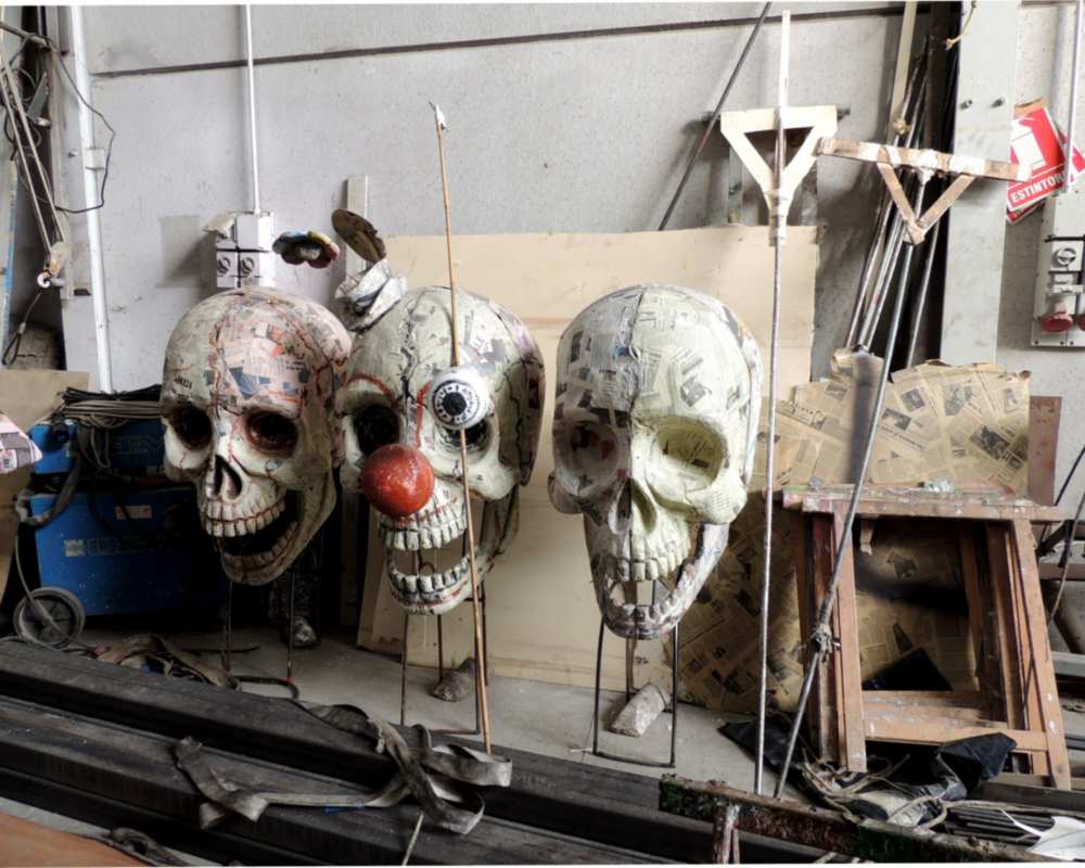 Máscaras de papel maché en la Ciudadela del Carnaval de Viareggio