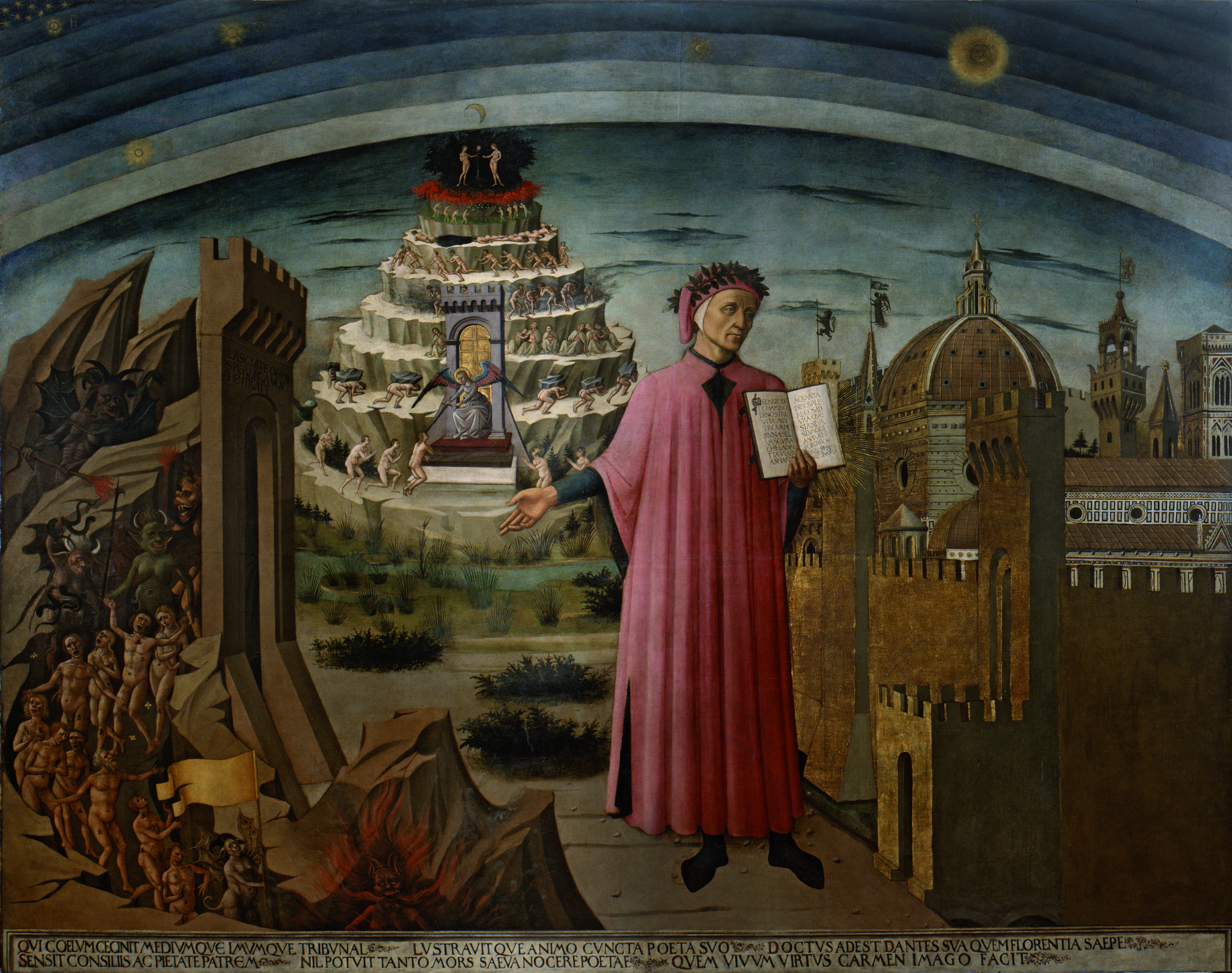 Domenico di Michelino, Dante und sein dichterisches Werk. S. Maria del Fiore, Florenz