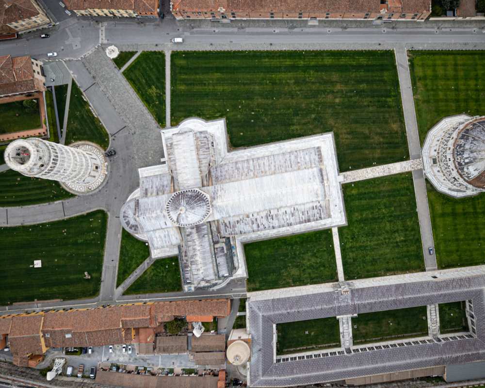 Pisa, vista aérea de la Plaza de los Milagros