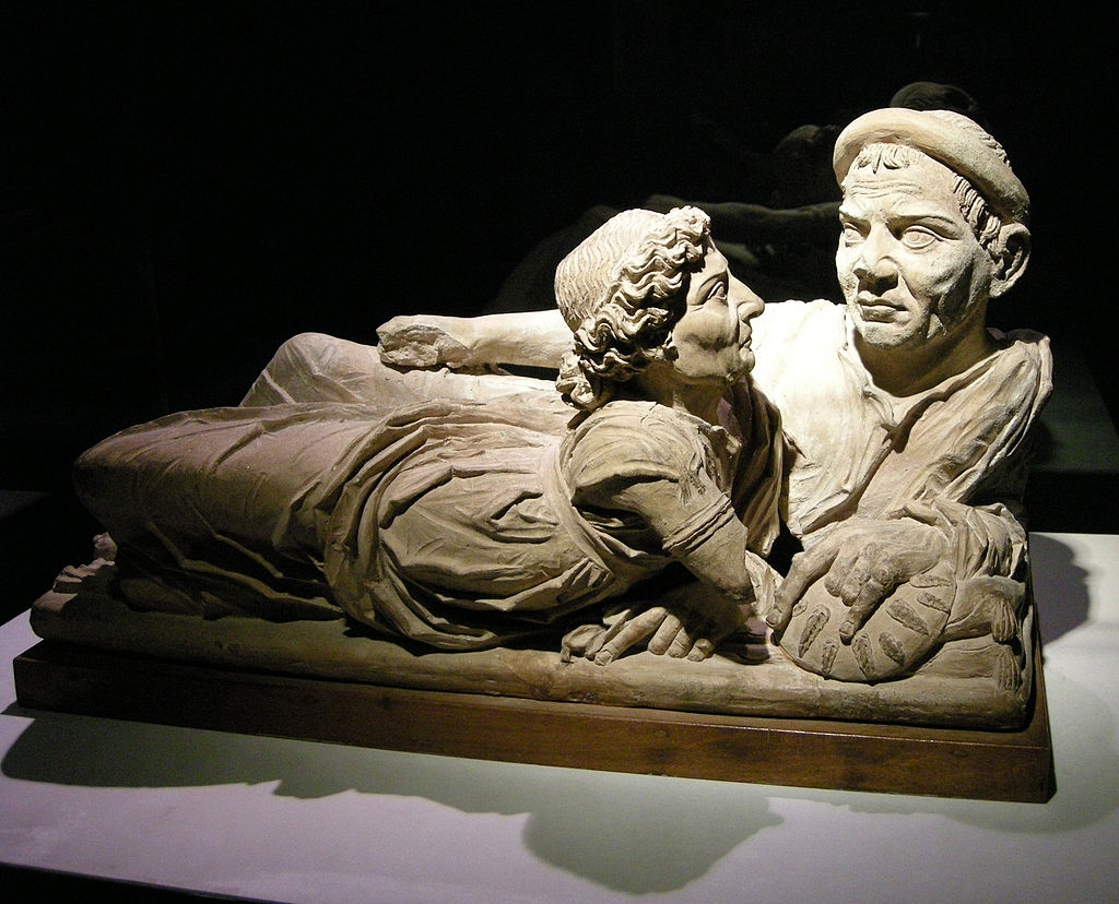 Etruscos, urna de los esposos, Volterra